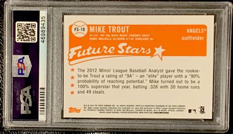 Mike Trout Rookie PSA 10 GEM MINT 2014 Topps Future Stars Beverly