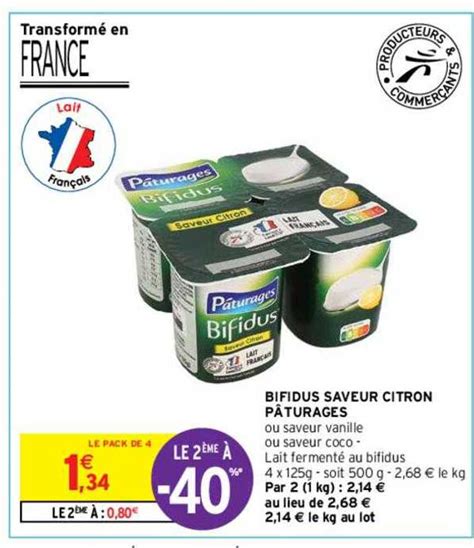 Promo Bifidus Saveur Citron P Turages Chez Intermarch Hyper