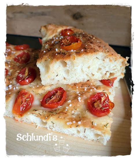 Focaccia Tomaten Rosmarin Schlundis