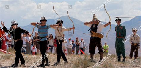 Kyrgyz Young People Wearing National Attire Editorial Stock Photo ...