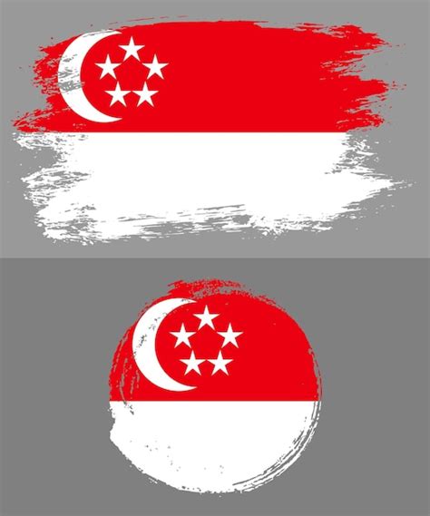 Premium Vector Singapore Flag Vector Illustration