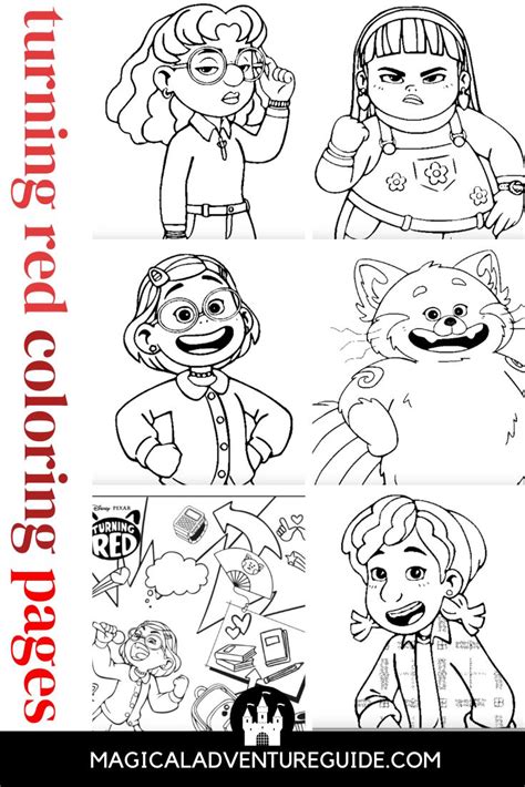 Turning Red Pixar Coloring Sheets