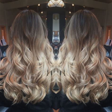 Balayage color melt ombré light brown to blonde Hair Pretty blonde