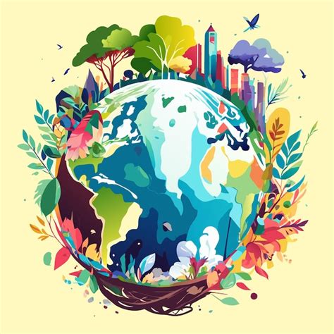 Premium Vector Beautiful Watercolor Earth Day Illustrations