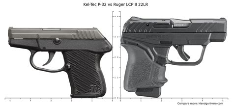 Kel Tec P 32 Vs Ruger LCP II 22LR Size Comparison Handgun Hero