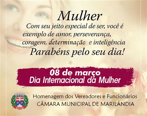 Dia Internacional da Mulher Câmara Municipal de Marilândia