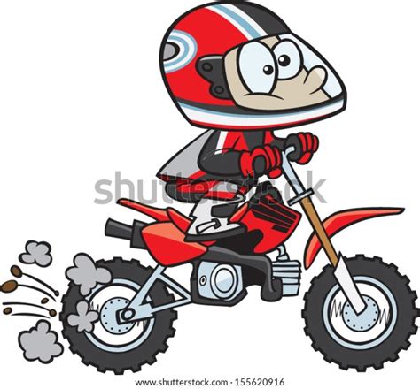 Cartoon Dirt Bike Rider Stock Vector Royalty Free 155620916