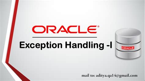 Pl Sql Tutorial Exception Handling In Oracle Database Youtube