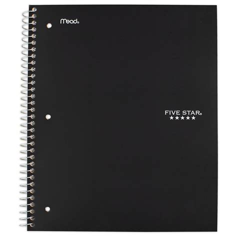 Mead Five Star 5 Subject Spiral Notebook Wide Ruled Assorted Walgreens