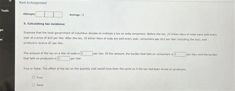 Solved Calculating Tax Incidence Suppose That The Local Chegg