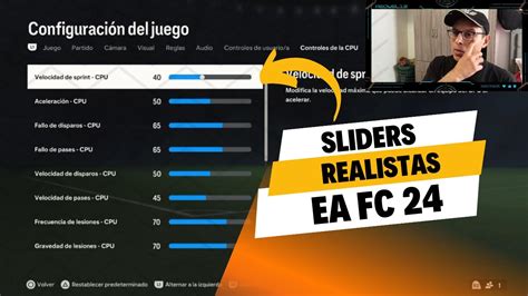 EA FC 24 SLIDERS REALISTAS 3 OPCIONES 2 NIVELES GAMEPLAY ANÁLISIS