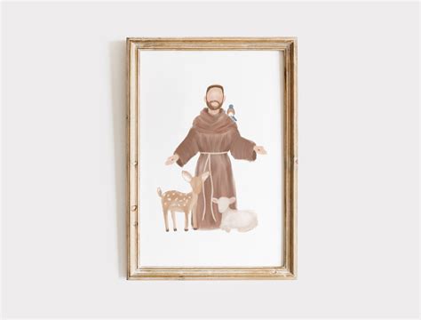 St Francis Of Assisi Print Digital Download Saint Print Catholic Art Prints Catholic Ts Etsy