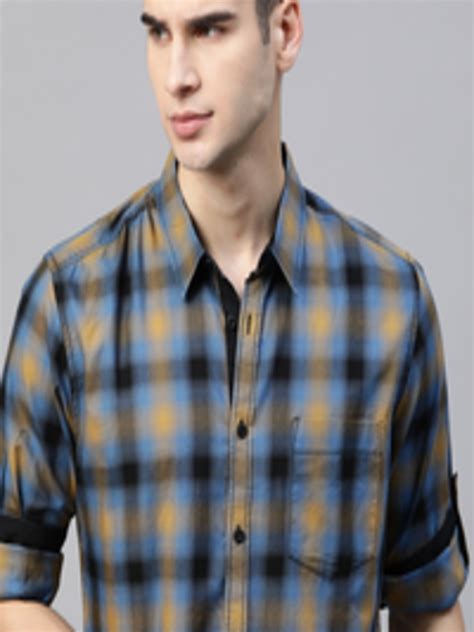 Buy Roadster Men Blue And Beige Tartan Checked Pure Cotton Casual Shirt Shirts For Men 13794048