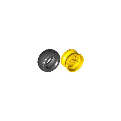 LEGO Yellow Wheel 43.2mm D. x 26mm Technic Racing Small with 3 Pinholes ...