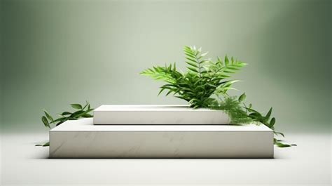 Premium AI Image | a plant on a shelf with a green background