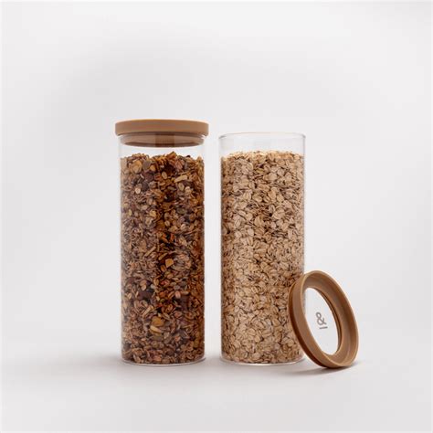 Wategos Glass Pantry Storage Jar | Stackable Pantry Containers 1500ml