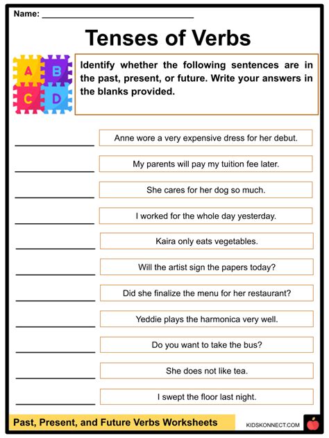 Past, Present & Future Verbs Facts & Worksheets For Kids - Worksheets ...