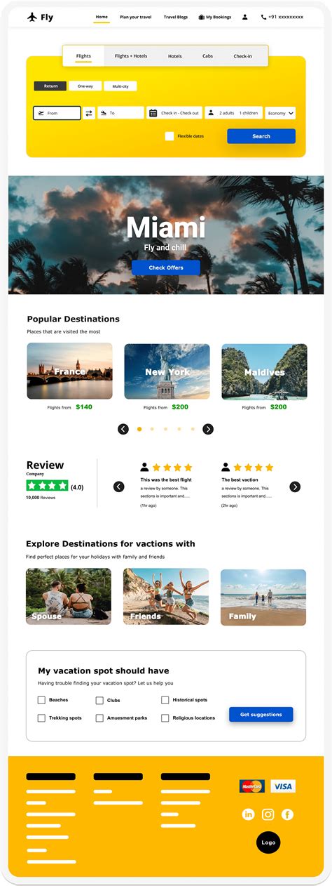 UX design of travel booking website on Behance