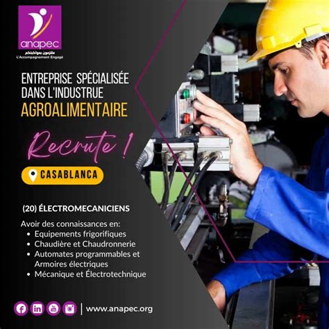 Anapec Recrute 20 Electromécaniciens Salaire 4000 Dhs Dreamjobma