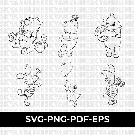 Winnie The Pooh Svg Piglet Svg Eeyore Svg Silueta Svg Etsy México