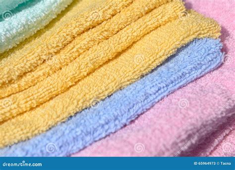 Soft surface of towels stock image. Image of blue, cotton - 65964973