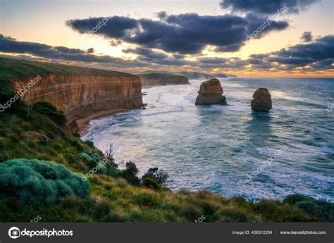 Famous Gibson Steps Sunrise Twelve Apostles Great Ocean Road Victoria Stock Photo by ©christian ...