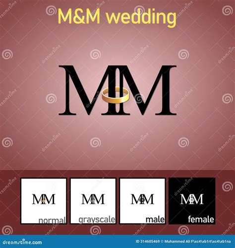 M And M Letter With Wedding Ring Logo Vector Stock Vector Illustration Of Husband Letter