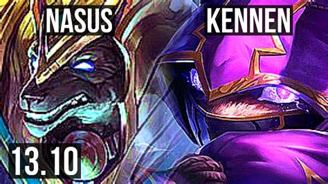 Nasus Vs Kennen Top 7 2 12 Dominating Kr Master 13 10 Youtube