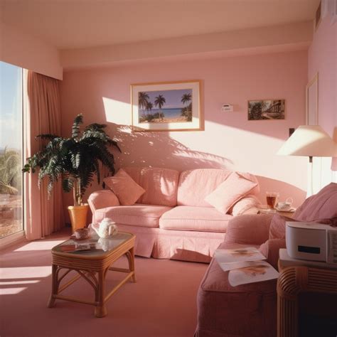 Premium Ai Image A Living Room With Pink Furniture