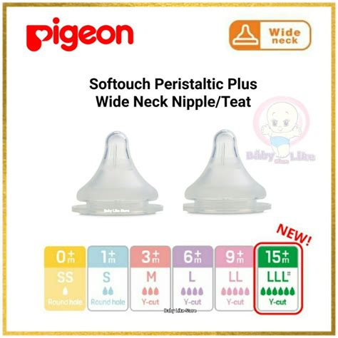 Pigeon Softouch Peristaltic Plus Wide Neck Nipple SS S M L LL