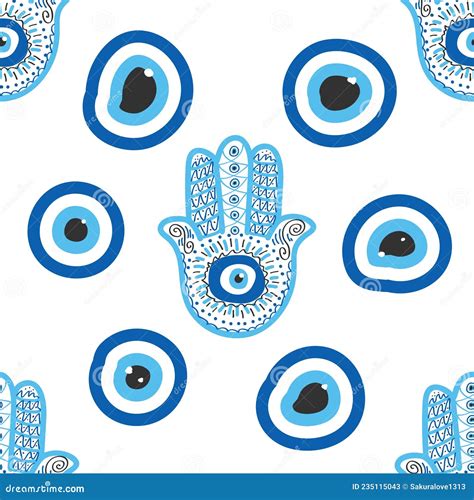 Evil Eye Seamless Pattern Magic Witchcraft Occult Symbol Line Art