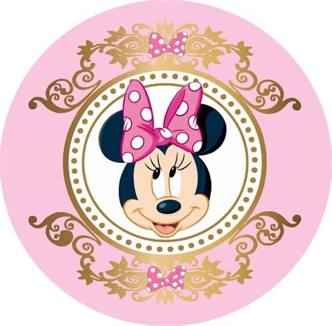 CAPA PARA PAINEL REDONDO MINNIE ROSA Elo7 Produtos Especiais Festa