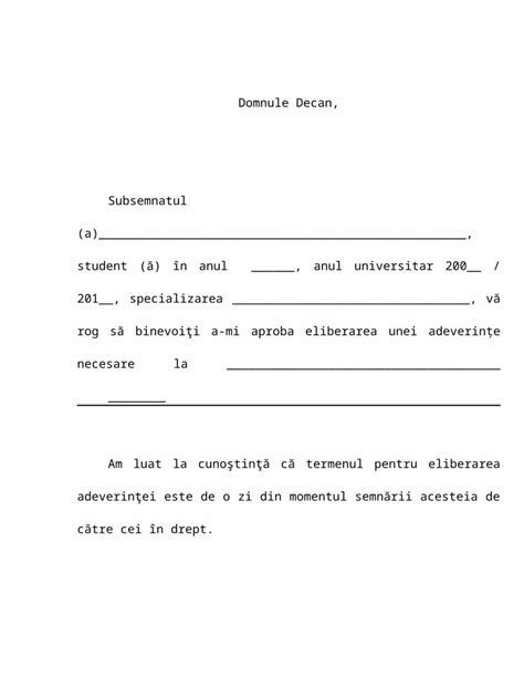 Doc Cerere Pentru Adeverinta Care Atesta Statutul De Student