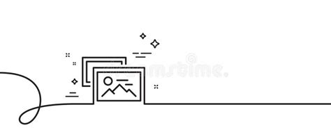 Photo Images Line Icon Image Album Thumbnail Sign Continuous Line