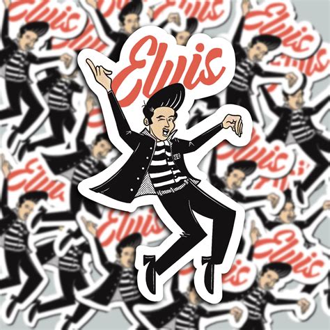 Elvis Presley Elvis The King Elvis Sticker Elvis Presley Sticker Jail House Rock Retro