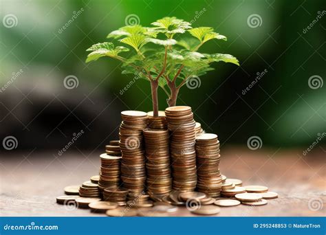 Plant And Coins Plant Growing From Coins Stock Illustration