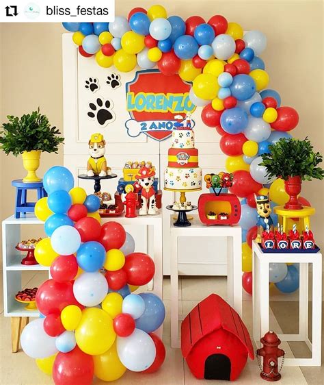 Ideas para una Fiesta de paw patrol niño Centros de mesa invitaciones