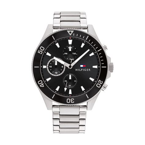 Montre Homme Tommy Hilfiger Couleur Argent Et Noire