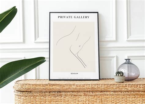 Nude Female Body Line Drawing Print Nude Art Print Woman Body