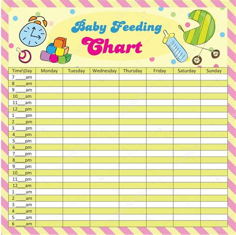 Baby feeding schedule for moms - colorful vector illustration Stock ...