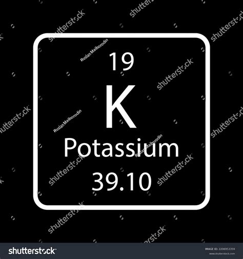 Potassium Symbol Chemical Element Periodic Table Stock Vector (Royalty ...