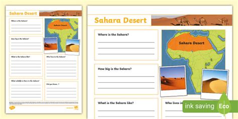 Sahara Desert Fact File Template Teacher Made Twinkl