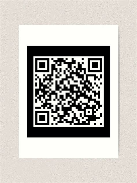 Rick Astley Never Gonna Give You Up Qr Code Art Print By Kreem