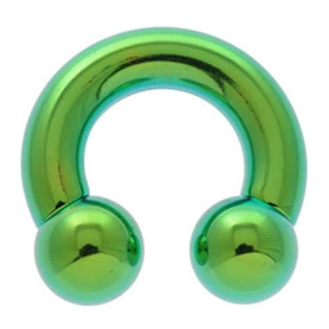 Titanium Large Gauge Circular Barbell Green 2A04UK Body Jewellery