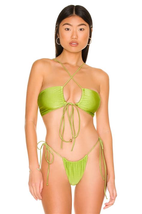 JADE SWIM Livi Bikini Top In Palm Sheen REVOLVE