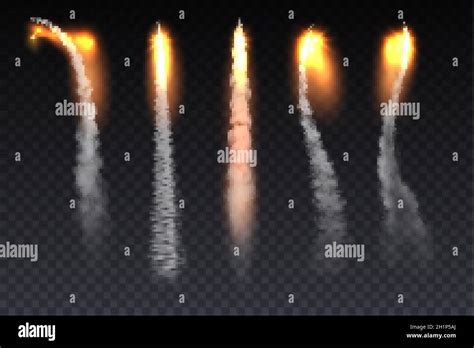 Rocket Fire Smoke Trails Spacecraft Startup Launch Space Jet Fire