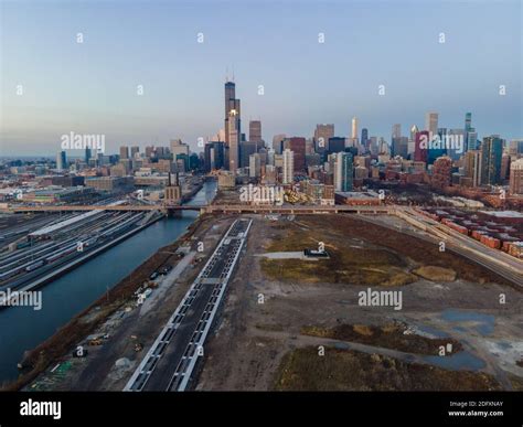 Aerial Views of Chicago Skyline Stock Photo - Alamy