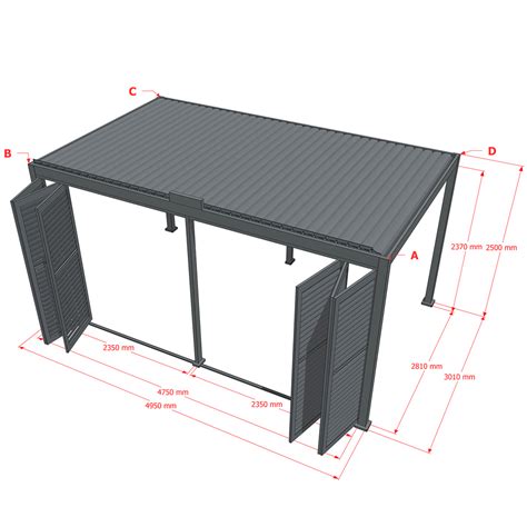 Dreamgarden Pergola Lamellenwand Tropea M Faltwand Anthrazit