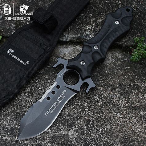 Hx Outdoors Tactical Fixed Blade Knife Hunting 440c Steel Straight Camping Survival Diving