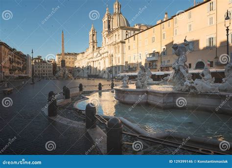 Piazza Navona Rome Editorial Photo Image Of Morning 129399146